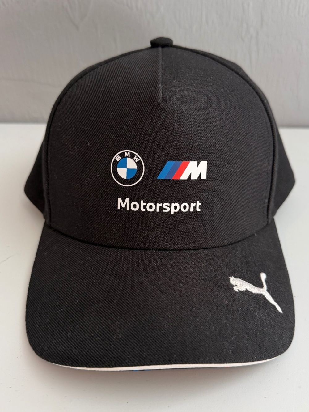 Puma BMW Motorsport Competition Logo Snapback White Rim Hat in Black